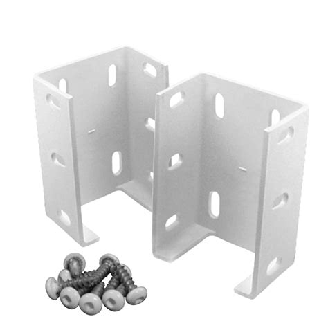 freedom pre-assembled 2-pack white metal fence bracket vinyl fence 73013963|Freedom Aluminum White Fence Brackets, Powder .